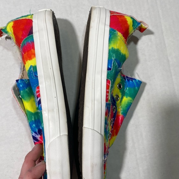 Gypsy Jazz Colorful Tie Dye Play Along Star Canvas Slide On Sneakers size 8.5 - Picture 10 of 15